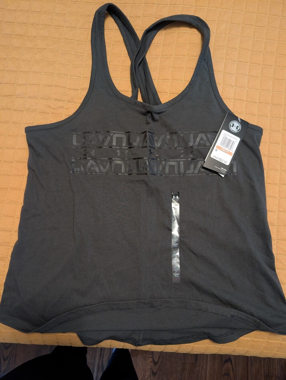 Under Armour Black Women's Crossback Tank Top with Logo Detail